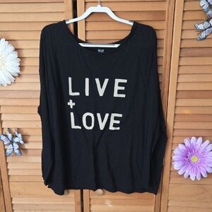 a.n.a Black Women's Long Sleeve Graphic Top